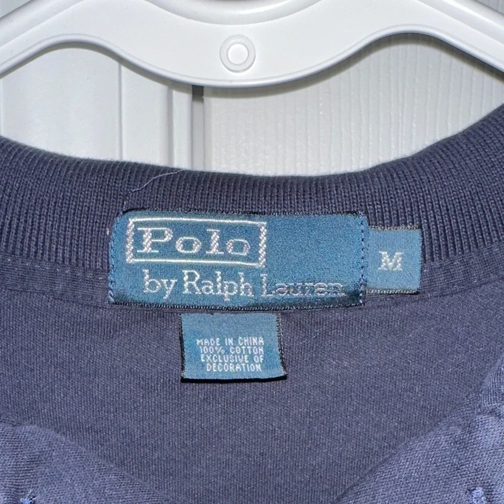 Polo by Ralph Lauren Men's Dark Blue Polo with Red Logo